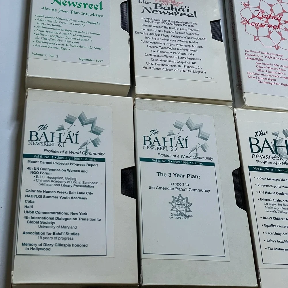 1995-2002 History VHS Video The Bahá’í Newsreel Special Edition Lot of 10